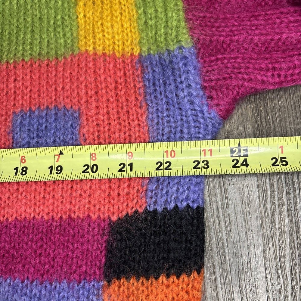 Vtg The Limited Knit Sweater Women's M/L Mohair 90s Rainbow Geometric Colorblock - Picture 5 of 8